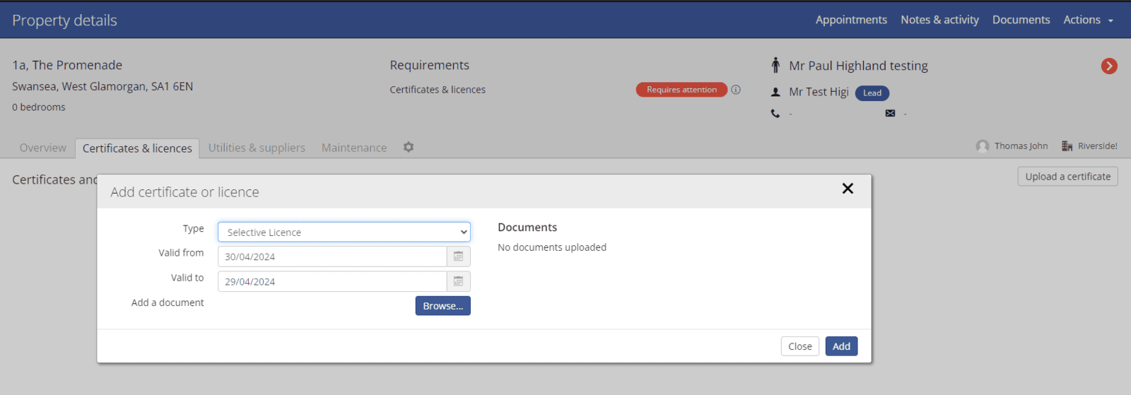 ReziPM Property certificates