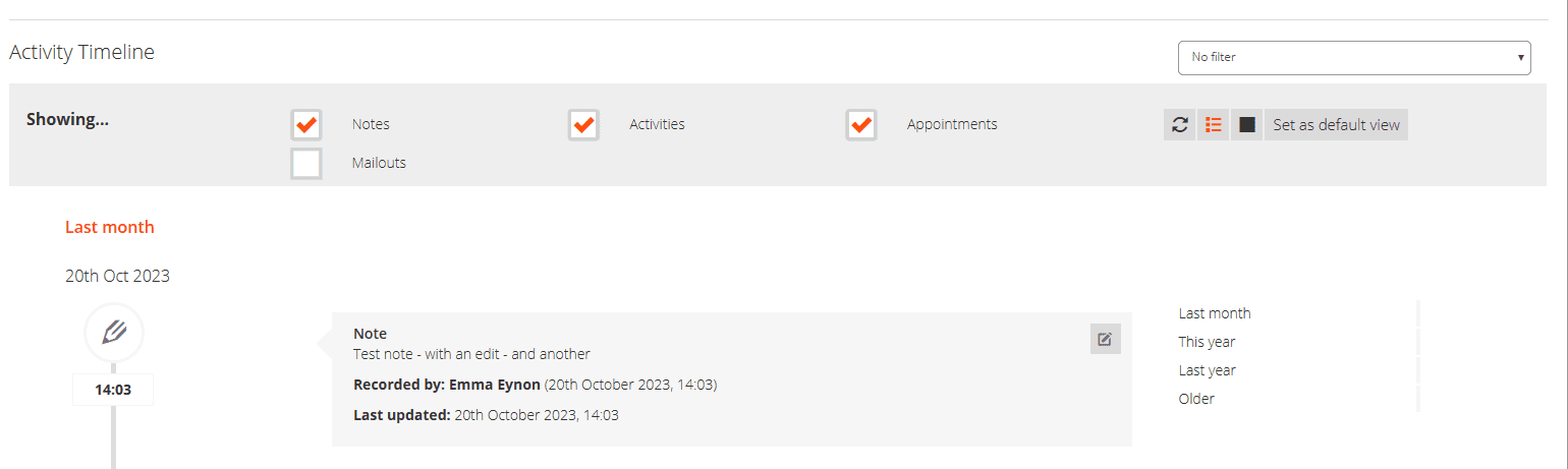 Activity Timeline